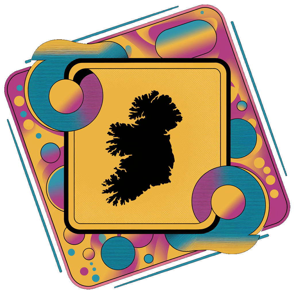 Pixld Web Design Ireland/Waterford - image of the map of Ireland within the Pixld logo