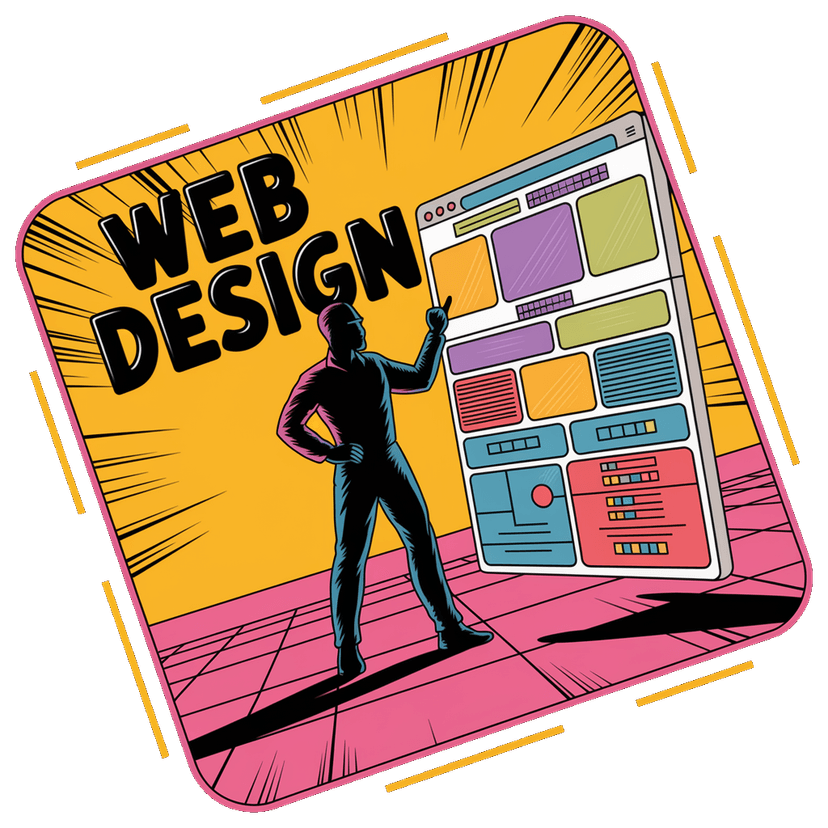 black and yellow web design illustration by storyset